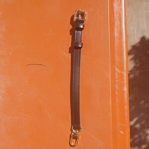 Louis Vuitton Brown Leather Strap with Gold Hardware